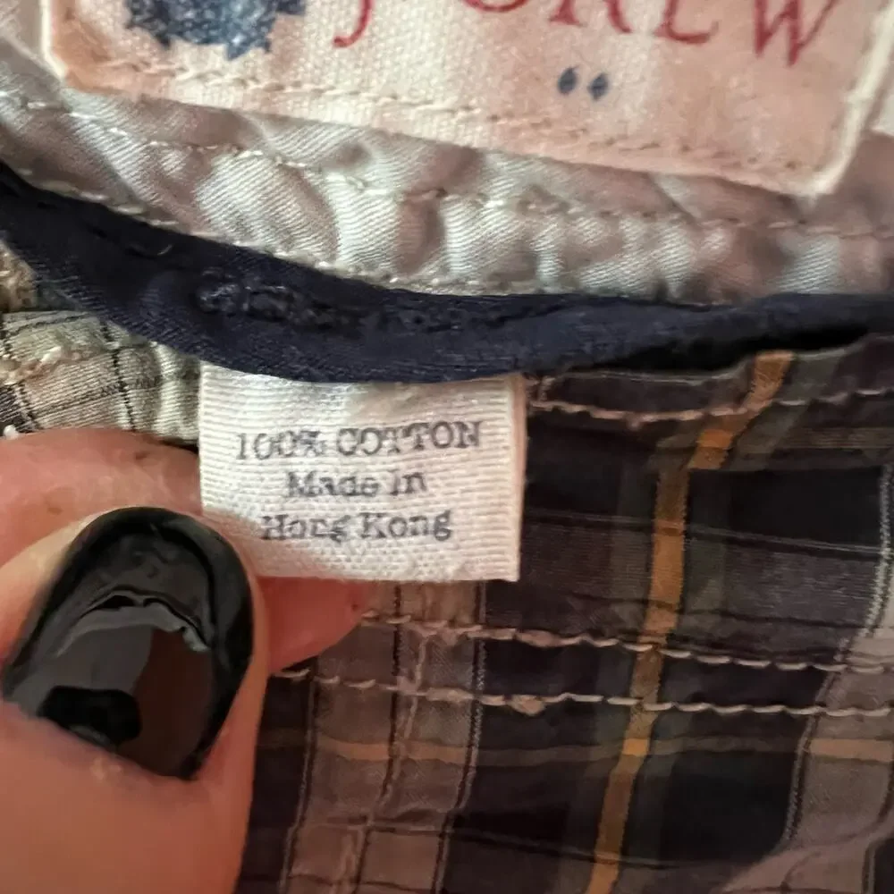 J. Crew Vintage -Bundle of 2 Madras Plaid Cotton Drawstring Shorts SZ 34​​​